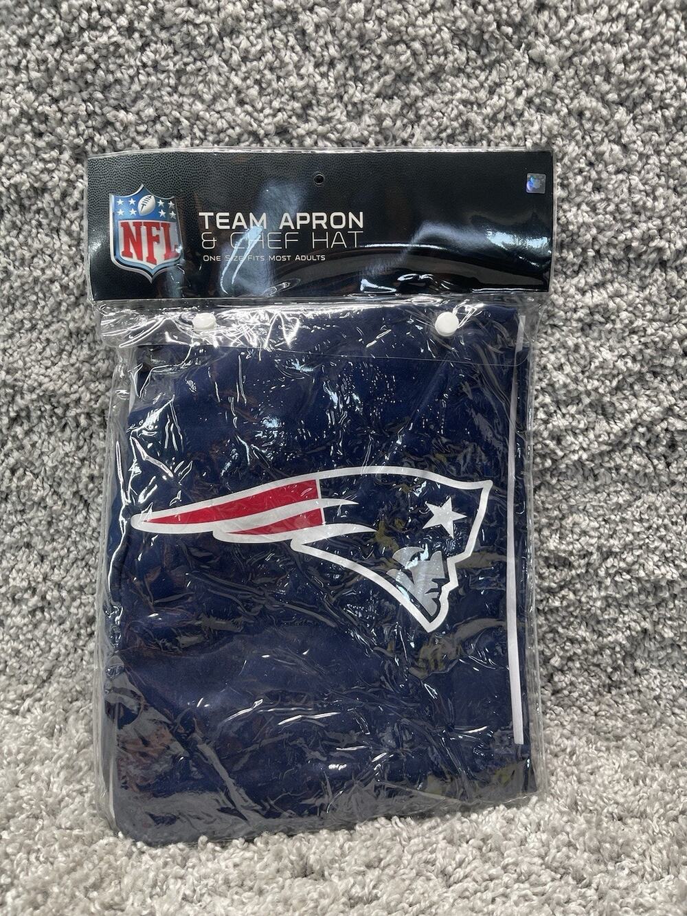 NFL New England Patriots Apron & Chef Hat 2pc Set All Teams Tailgate BBQ New